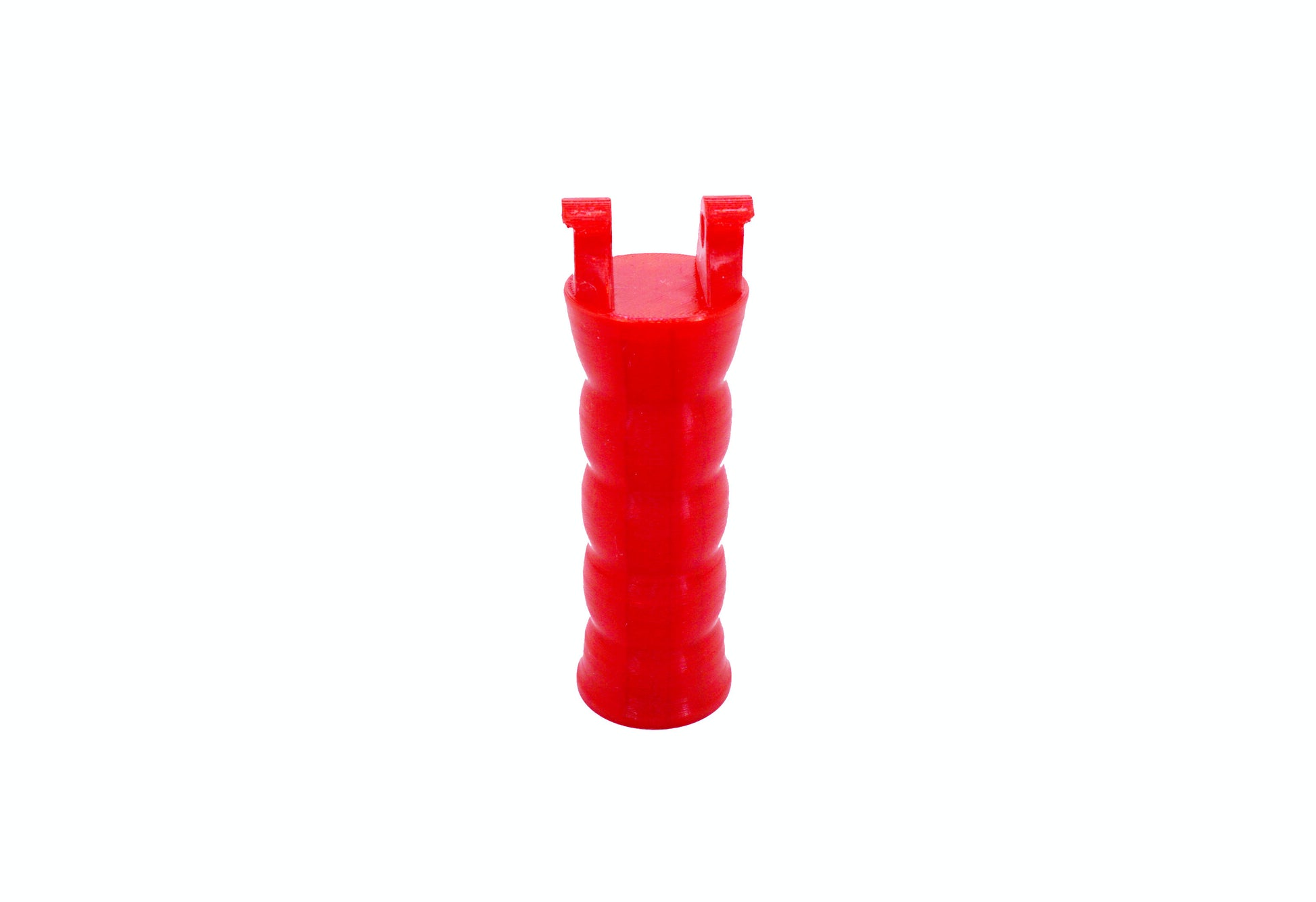 The Beyblade X Full Grip Handle shown in the red color against a white background