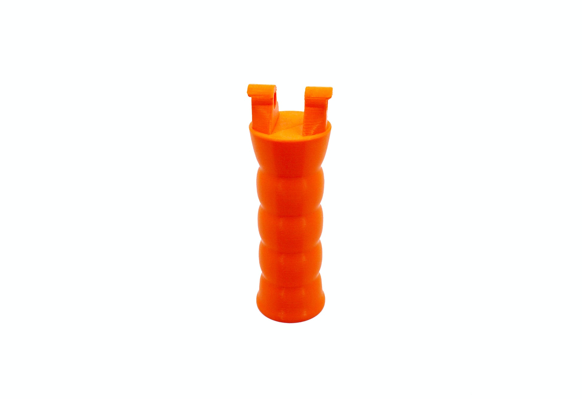 The Beyblade X Full Grip Handle shown in the orange color against a white background