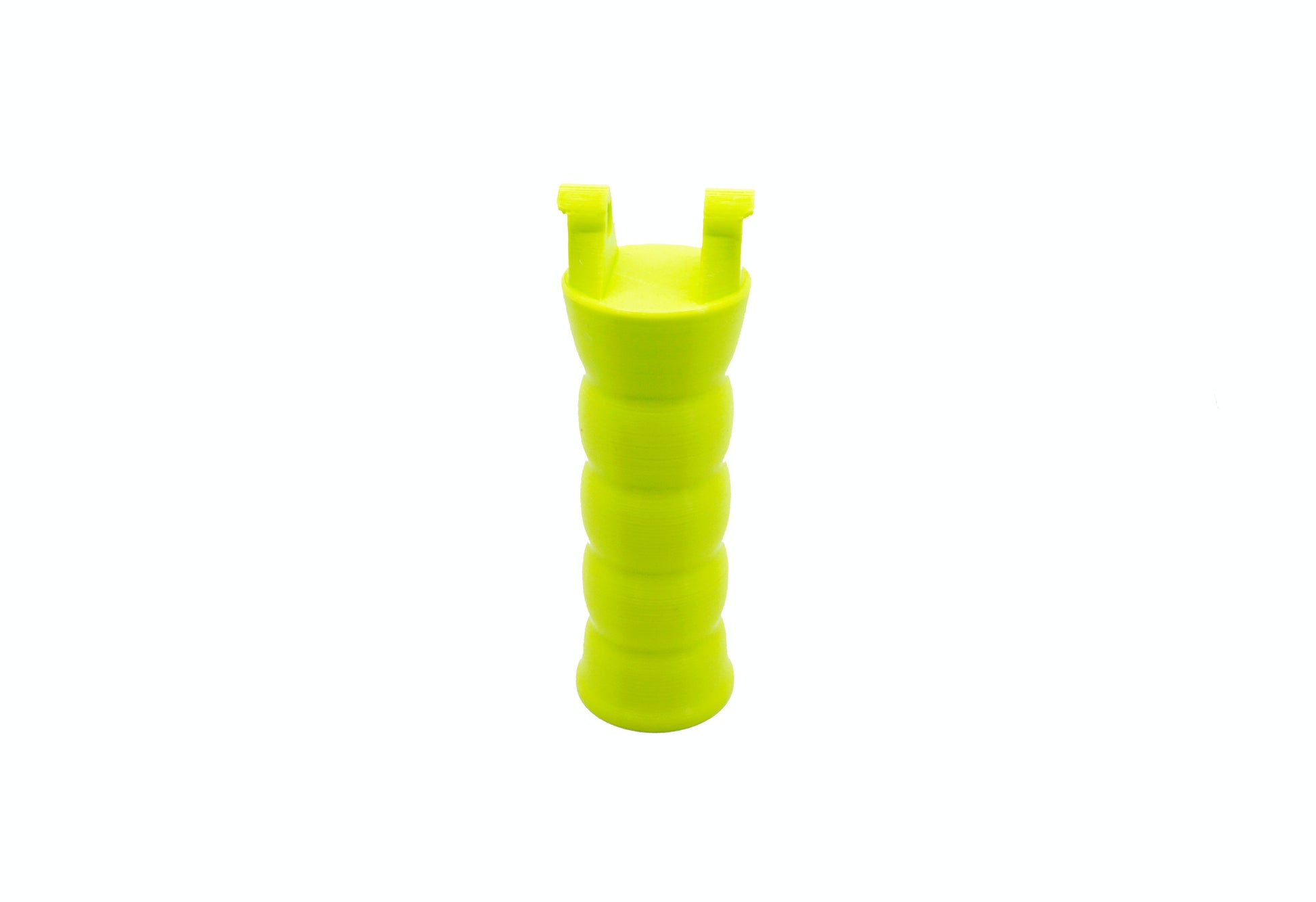The Beyblade X Full Grip Handle shown in the lime color against a white background