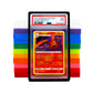 PSA Card Slab Protector in black with Charizard from the Pokemon TCG. With the rest of the 11 colors shown behind it in a stack against a white background.