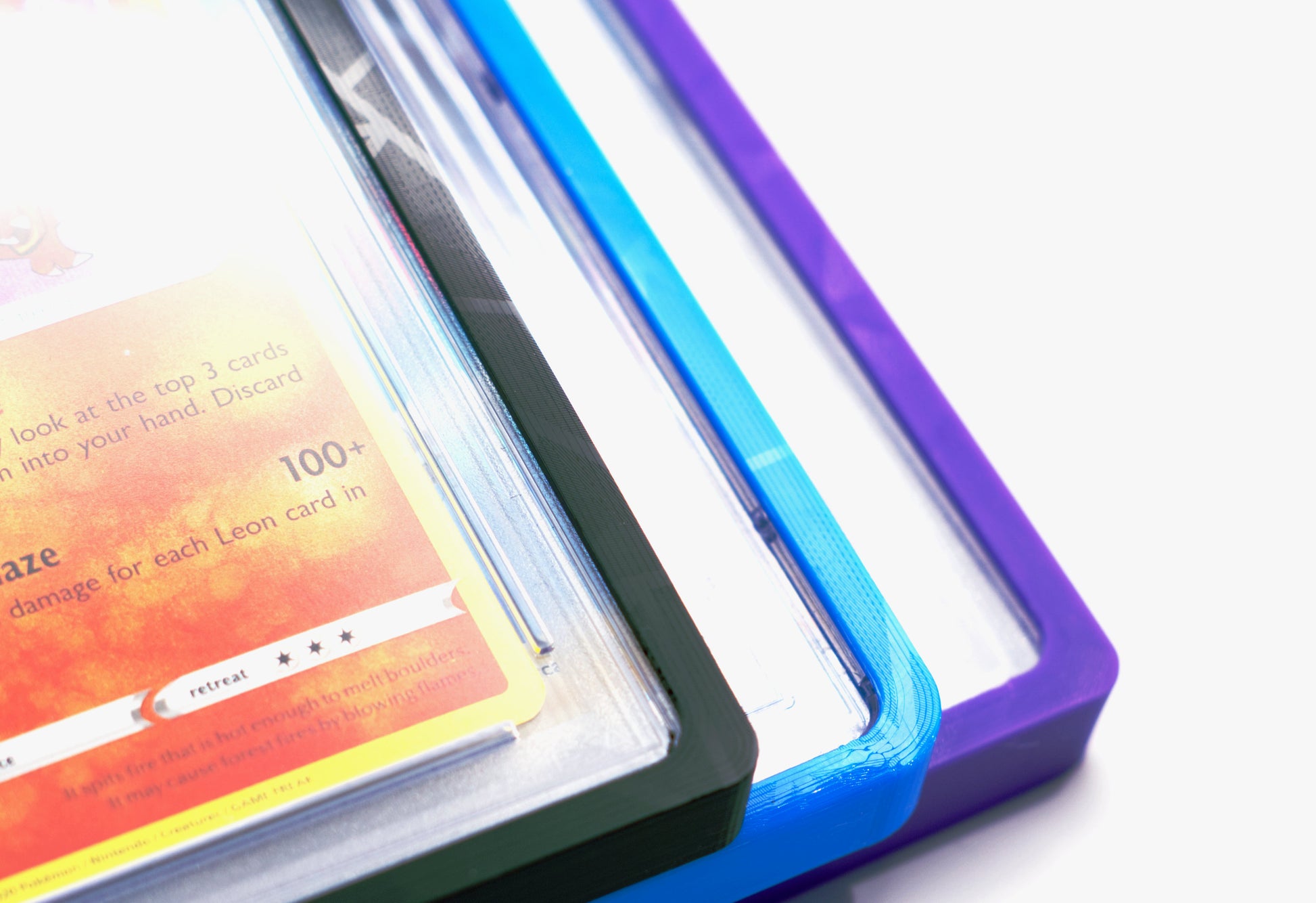 Close up shot of the PSA Card Slab Protectors to show off the diamond pattern on the front of the sleeve