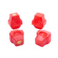 The Stadium Level Locks for Beyblade X stadiums shown in red. With two having levels and two without levels. These will work for both Takara Tomy and Hasbro stadiums