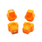 The Stadium Level Locks for Beyblade X stadiums shown in orange. With two having levels and two without levels. These will work for both Takara Tomy and Hasbro stadiums