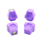 The Stadium Level Locks for Beyblade X stadiums shown in purple. With two having levels and two without levels. These will work for both Takara Tomy and Hasbro stadiums
