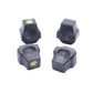 The Stadium Level Locks for Beyblade X stadiums shown in black. With two having levels and two without levels. These will work for both Takara Tomy and Hasbro stadiums