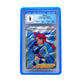 The sky blue CGC Card Slab Protector shown with Skyla from the Pokemon TCG in it against a white background