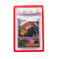 The red Beckett Card Slab Protector shown with Janine from the Pokemon TCG in it against a white background