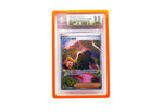 The orange Beckett Card Slab Protector shown with Janine from the Pokemon TCG in it against a white background