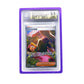 The purple Beckett Card Slab Protector shown with Janine from the Pokemon TCG in it against a white background