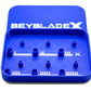 The Pocket Deck Box XL for Beyblade X showing the inside without any Beys in it. Show in the Blue and White color combination.