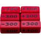 Close up of a full set 100-400 Attack Increase/Decrease Markers shown in Ruby/Black