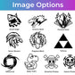 The available image or icon options to customize your Beyblade deck box