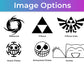 The available anime, gaming, and tcg image or icon options that can be put on your Beyblade deck box to customize it to personalize it