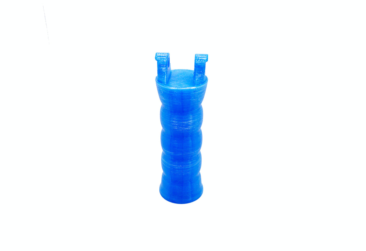 The Beyblade X Full Grip Handle shown in the blue color against a white background