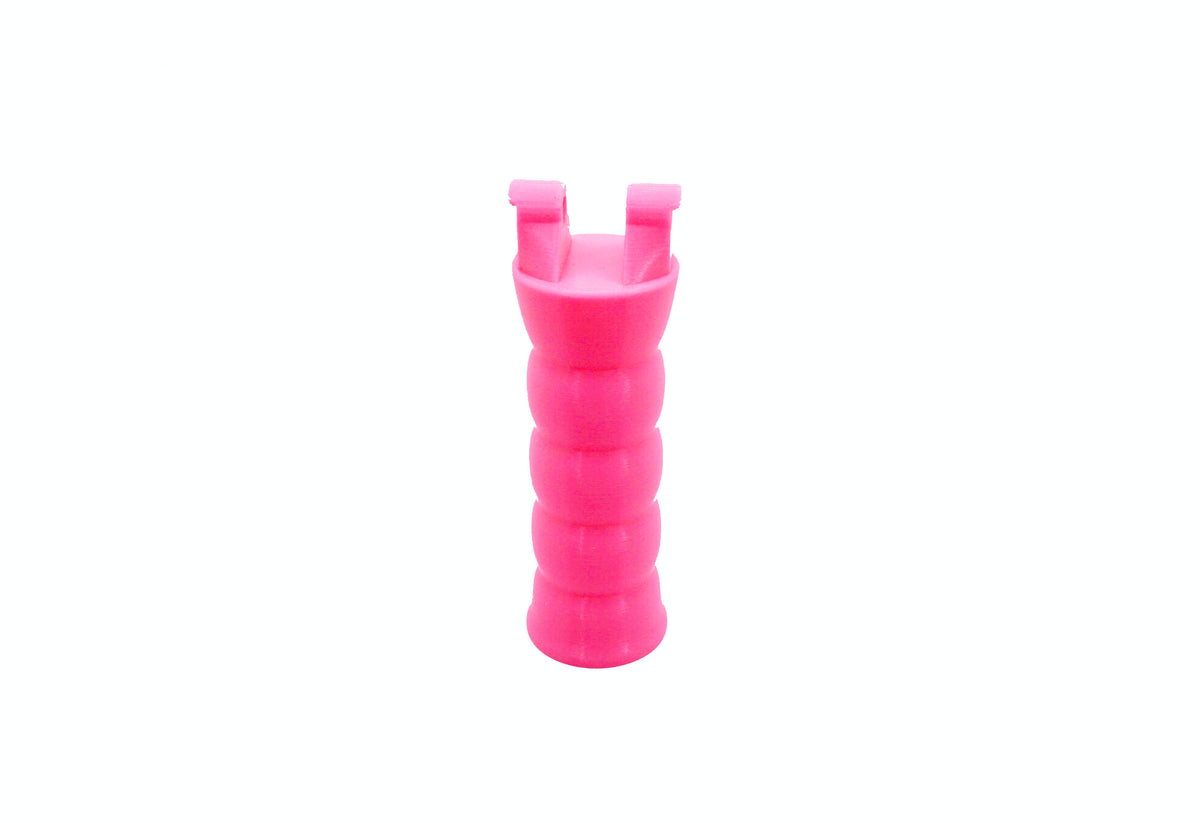 The Beyblade X Full Grip Handle shown in the pink color against a white background