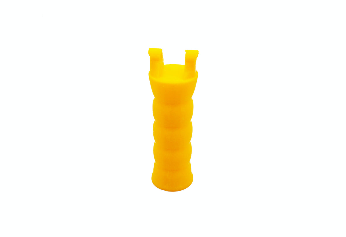 The Beyblade X Full Grip Handle shown in the yellow color against a white background