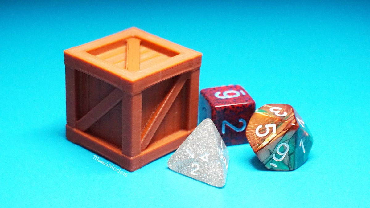 Wooden Create comparison with dice on a blue background